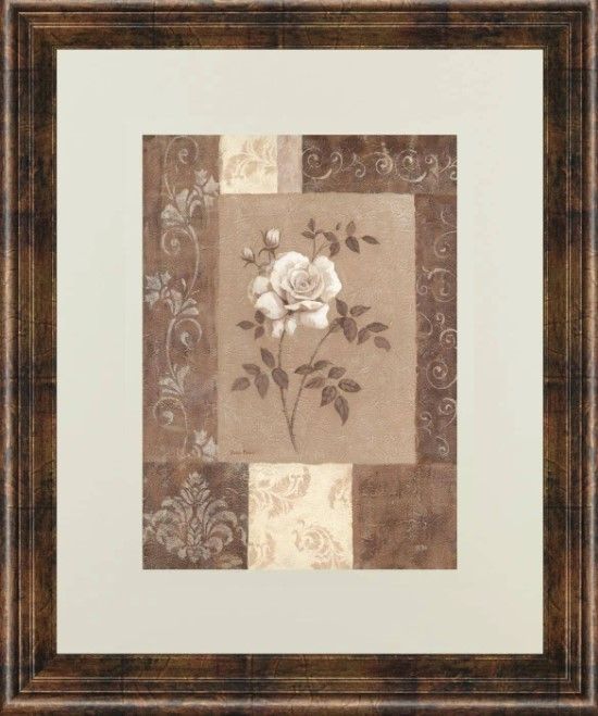 Classy Art Single Rose by Vivian Flasch Framed Print Wall Art-1