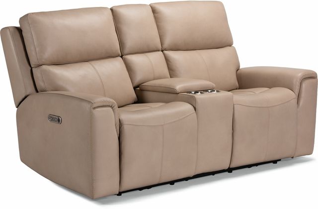 Flexsteel® Customizable Jarvis Beige Power Reclining Loveseat-0