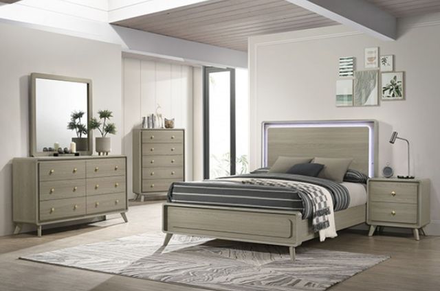 Furniture of America® Rainier 4-Piece Gray Queen Bedroom Set-0
