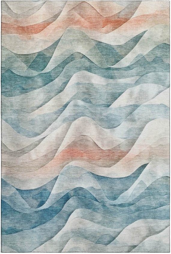 Dalyn™ Rug Company Pacifica Teal 5'x8' Style 2 Area Rug-0