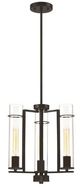 YHD Prairie Matte Black 3-Light Chandelier-0
