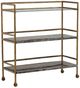 Dovetail Furniture Loxley Antique Brass/Green Bar Cart-0