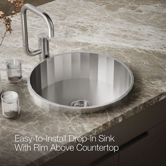 KOHLER® Brinx® Stainless Steel 19" Top-Mount Single-Bowl Bar Sink-4