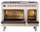 Ilve® Nostalgie II Noblesse 48'' Antique White Pro Style Dual Fuel Range with Copper Trim-1