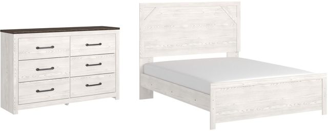 Signature Design by Ashley® Gerridan 2-Piece White/Gray Queen Panel Bed Set-0
