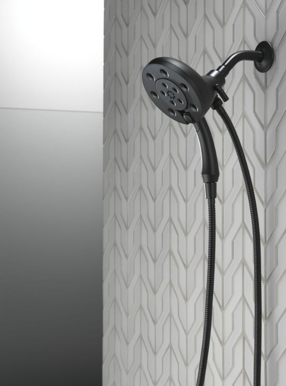 Delta Universal Showering Matte Black H2Okinetic® In2ition® 4-Setting Two-in-One Shower-1