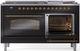 Ilve® Nostalgie II Series 60" Glossy Black Pro Style Dual Fuel Range-3