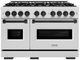 ZLINE Classic Series 48" Satin Stainless Steel Pro Style Dual Fuel Range with Matte Black Accents-2