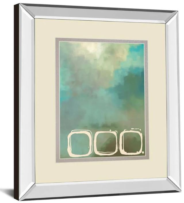 Classy Art Retro in Aqua And Khaki Il by Laurie Maitland Mirror Framed Wall Art-1