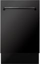 Zline Tallac Series 18" Black Stainless Steel Third Rack Top Control Built-In Dishwasher-0
