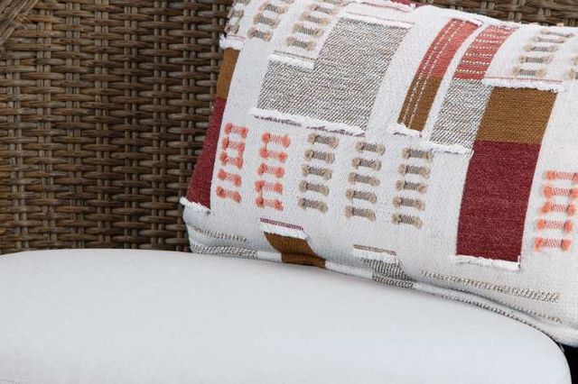 Signature Design by Ashley® Cardiff Beach 3-Piece Brown/White Aluminum/Fabric Outdoor Conversation Set-4