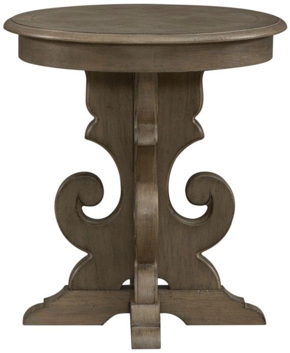 Liberty Furniture Magnolia Manor Weathered Bisque Round End Table-2