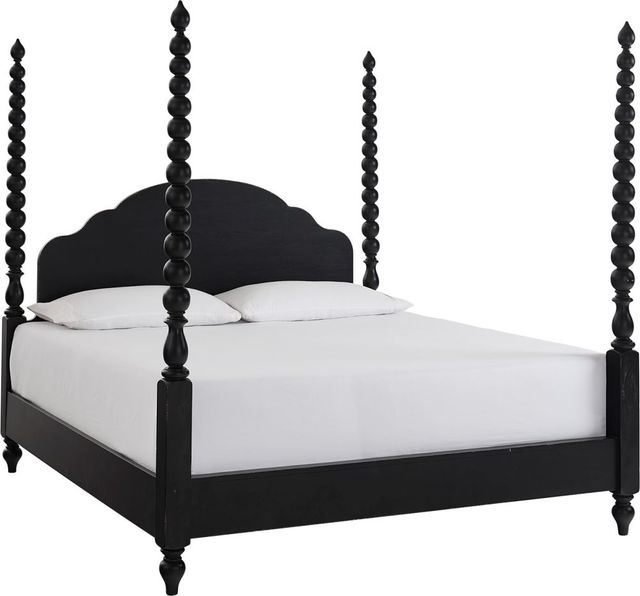 aspenhome® Caroline Soft Black King Poster Bed-0