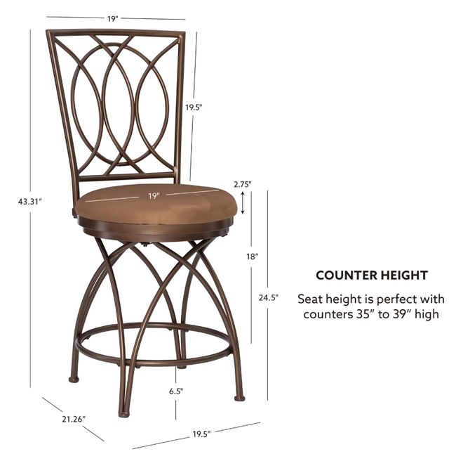 Powell® Brasco Bronze/Tan Big and Tall Counter Stool-2