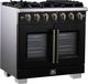 FORNO® Capriasca Series Alta Qualita 36" Black Pro Style Gas Range-1