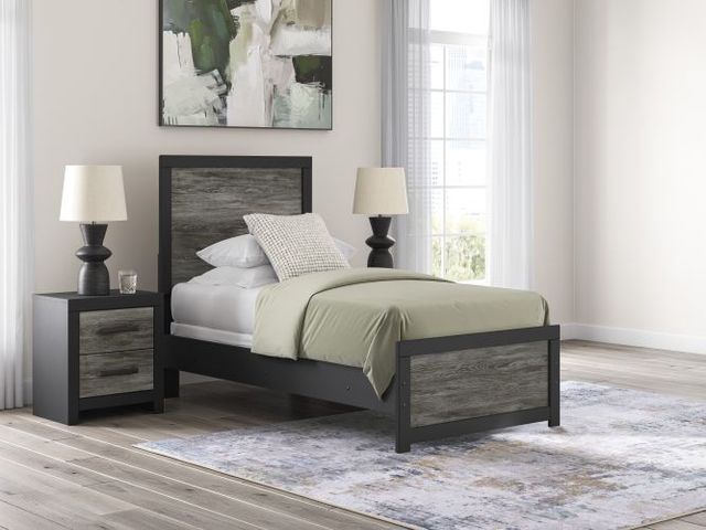 Signature Design by Ashley® Broachmyn Black/Gray Twin Panel Bed-1