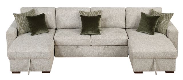 Homelegance® Isla 3-Piece Sage Sand Reversible Chaise Sectional with Pull-out Bed-3