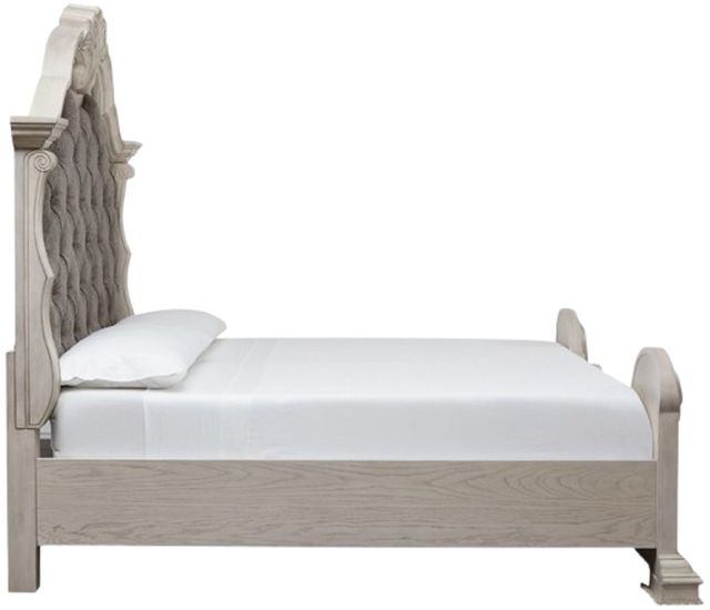 Signature Design by Ashley® Bruchandi 4-Piece Antique White King Upholstered Panel Bedroom Set-3