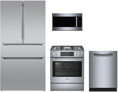 Bosch 4 Piece Stainless Steel Gas Kitchen Package