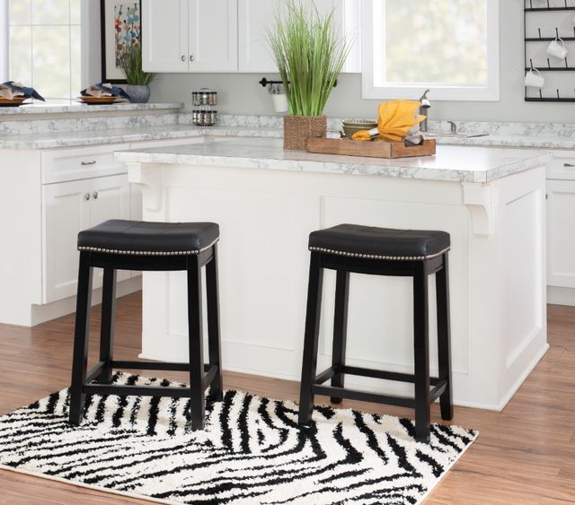 Linon Claridge 2-Piece Black Counter Stool Set-1