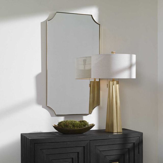 Uttermost® Lennox Plated Brushed Brass Mirror-1