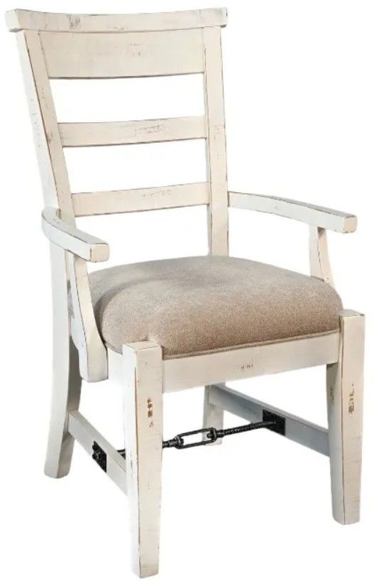 Sunny Designs™ Marina Beige/White Sand Dining Arm Chair-0