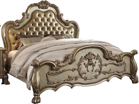 ACME Furniture Dresden Bone/Gold Patina Eastern King Panel Bed-0