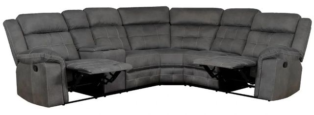 Powell® Keystone 6-Piece Gray Manual Reclining L-Shape Sectional-1