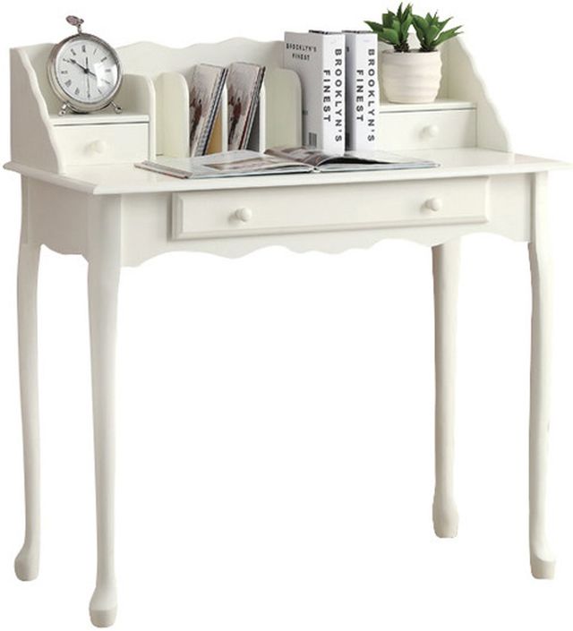 Monarch Specialties Inc. Antique White Traditional Computer Desk-0