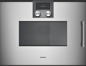Front view of the Gaggenau 200 Series 24" Stainless Steel Electric Built In Oven/Micro Combo