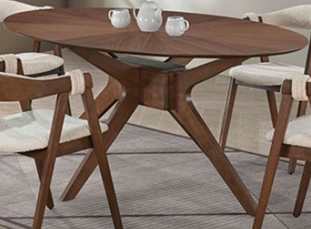 Furniture of America® Ebikon Walnut Oval Dining Table -0