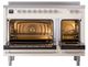 Ilve® Nostalgie II Noblesse 48'' Antique White Pro Style Induction Range with Chrome Trim-1