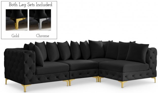 Meridian Furniture Tremblay 4-Piece Black Modular Sectional Set-1