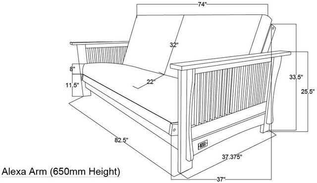 Kodiak Furniture Alexa Black Walnut Full Futon Frame-2