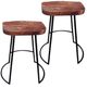StyleCraft 2-Piece Black/Brown Bar Stool Set-0