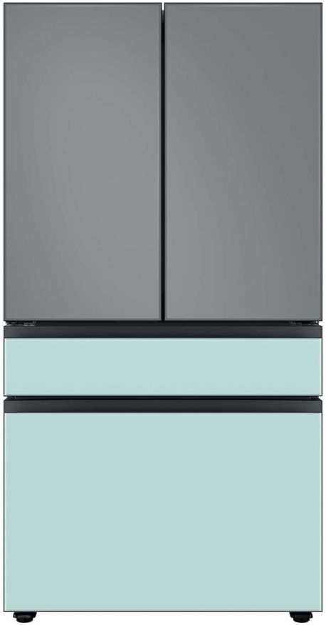 Samsung Bespoke 36" Morning Blue Glass French Door Refrigerator Bottom Panel-3