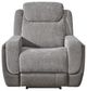 Corinthian Furniture Jenner Afton Gray Power Recliner with Power Headrest -0
