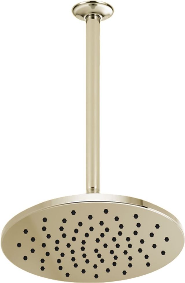 Brizo Essential™ Brilliance® Polished Nickel 13.44" Ceiling Mount Shower Arm and Round Flange-1