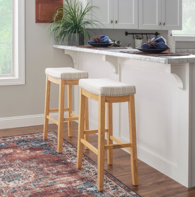 Linon Claridge Rustic Brown Bar Stool-1