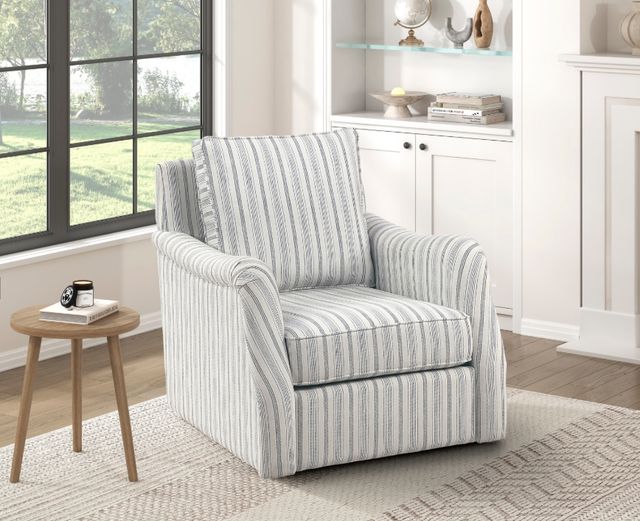 Homelegance® Bowden Blue/White Swivel Chair-1