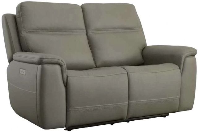 Flexsteel® Sawyer Gray Power Reclining Loveseat with Power Headrest and Lumbar-0