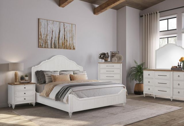 Bernards Citrus Heights Cement Queen Panel Bed-2