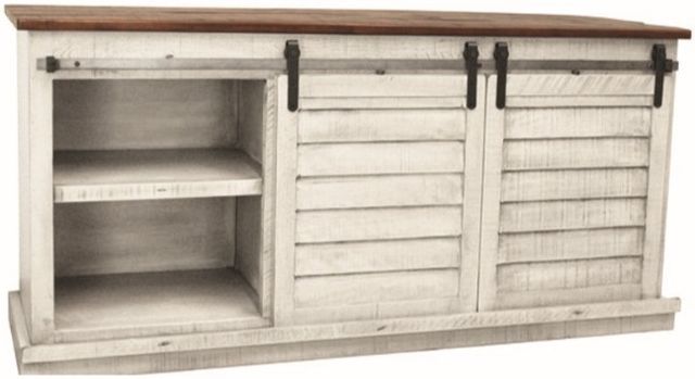 American Heartland Manufacturing Rustic Two-Tone Quaint Shutter TV Stand-1