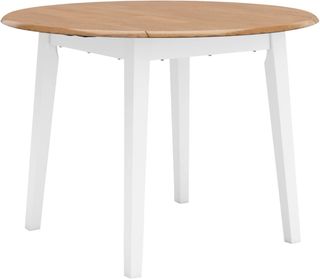 Signature Design by Ashley® Gesthaven Natural Round Dining Drop Leaf Table with White Base