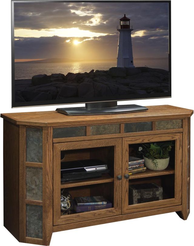 Legends Home Oak Creek 51" Angled TV Cart-1