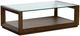Magnussen Home® Sebastian Cinnamon Rectangular End Table with Glass Top and Casters-1