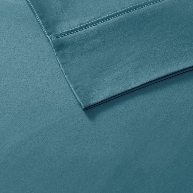 Olliix by Sleep Philosophy Teal Queen 300 Thread Count Liquid Cotton Sheet Set-1