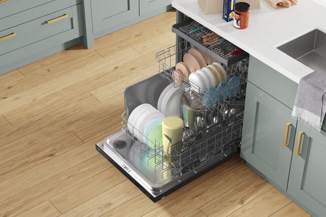 Whirlpool® 24" Fingerprint Resistant Black Stainless Top Control Built In Dishwasher-7