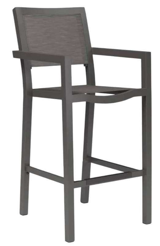 Sunset West Vegas Graphite Fabric/Metal Outdoor Bar Stool-0