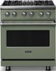 Viking® 5 Series 30" Eucalyptus Pro Style Dual Fuel (LP) Range with Polished Chrome Trim-0